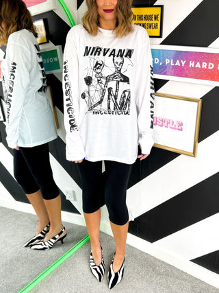 Im With The Band - White Nirvana Long Sleeve T-Shirt