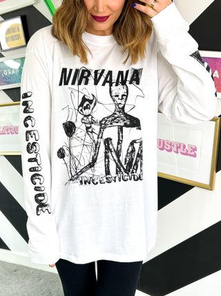 Im With The Band - White Nirvana Long Sleeve T-Shirt
