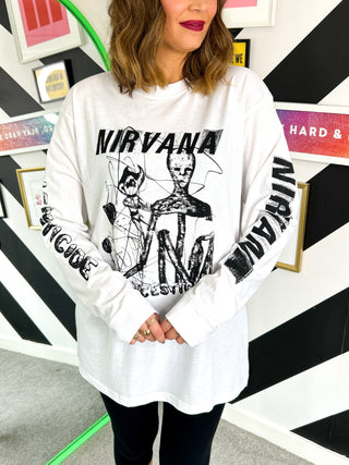 Im With The Band - White Nirvana Long Sleeve T-Shirt