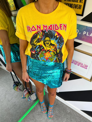 Im With The Band - Yellow Iron Maiden Licensed T-Shirt