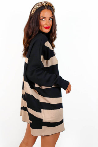 In My Felines - Black Camel Zebra Jumper Dress