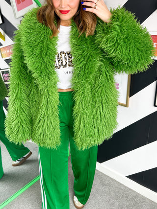 Mad Fur You - Green Faux Fur Coat