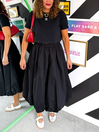 Main Character - Black Puff Ball Midi Skirt