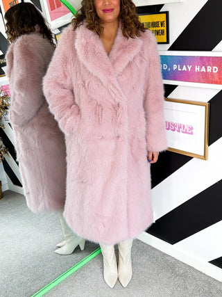 Make An Entrance - Pink Faux Fur Coat