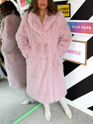 Make An Entrance - Pink Faux Fur Coat