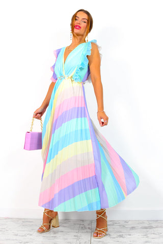 Mamma Mia - Pastel Stripe Maxi Dress