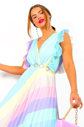 Mamma Mia - Pastel Stripe Maxi Dress