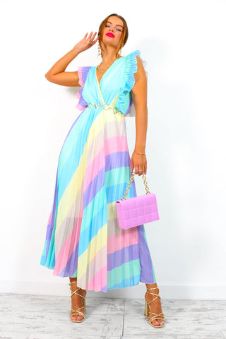 Mamma Mia - Pastel Stripe Maxi Dress