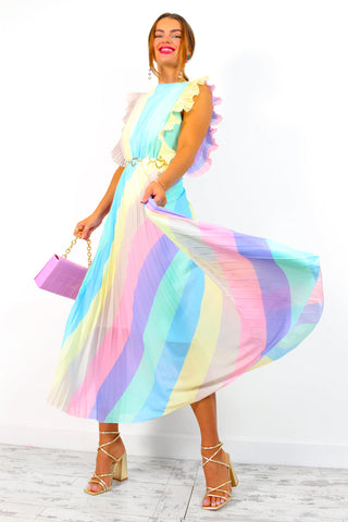Mamma Mia - Pastel Stripe Maxi Dress