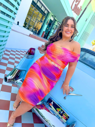 Mesh Is More - Multi Sleeveless Mesh Midi Dress