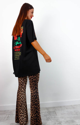 Never Change - Beige Leopard Flared Trousers