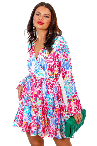 Never Second Best - Pink Multi Floral Mini Dress