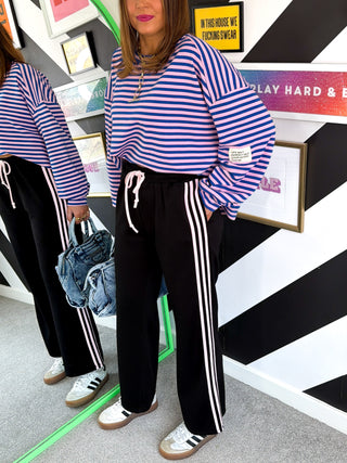Not My Stripe - Black Two Stripe Jogging Bottoms