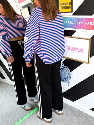 Not My Stripe - Black Two Stripe Jogging Bottoms
