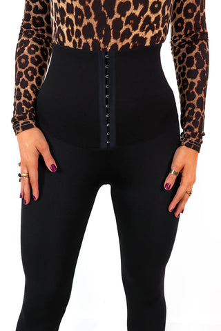 Ridin' High - Black Hook and Eye Corset Leggings