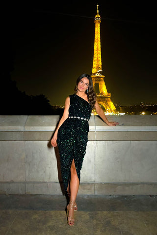 Shes Irreplaceable - Green Blue Sequin Maxi Dress