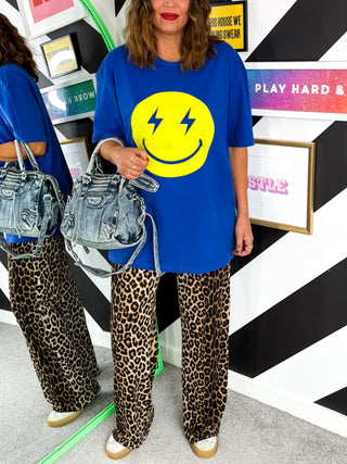 Shine Down - Cobalt Yellow Smiley T-shirt