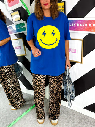 Shine Down - Cobalt Yellow Smiley T-shirt
