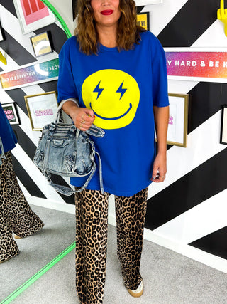 Shine Down - Cobalt Yellow Smiley T-shirt