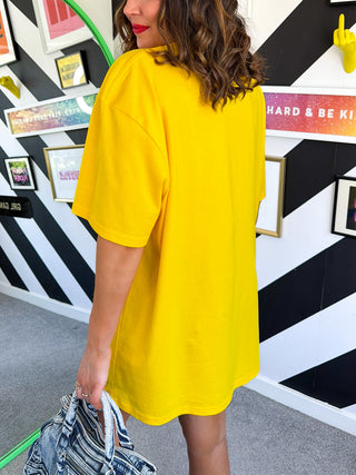 Shine Down - Yellow Neon Fuchsia 3D Smiley T-shirt