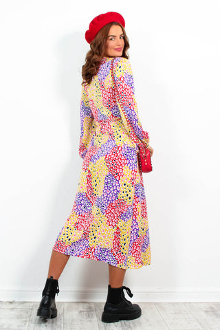 Soul Of Sunshine - Purple Multi Printed Midi Dress