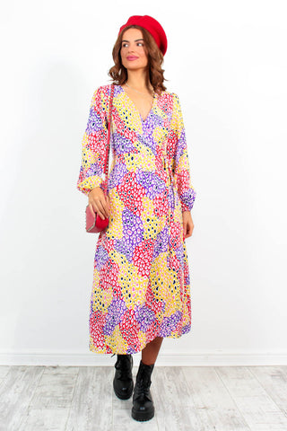 Soul Of Sunshine - Purple Multi Printed Midi Dress