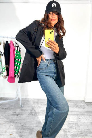 Street Smart - Black Grey Hooded Insert Blazer