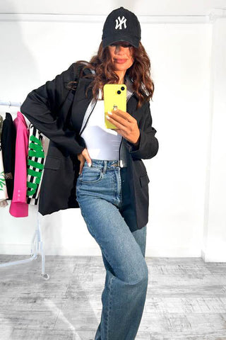 Street Smart - Black Grey Hooded Insert Blazer