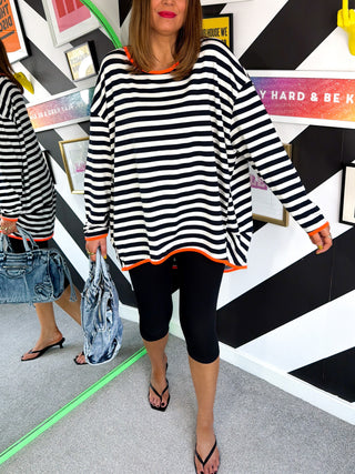 Stripe Me Up - Navy Striped Long Sleeve T-shirt