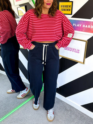 Style Staple - Indigo Denim Barrel Leg Joggers