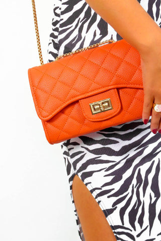 Talk The Talk - Orange Faux Leather Shoulder Bag