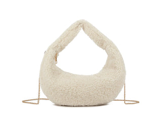 Teddy Set Go - Cream Teddy Borg Handbag