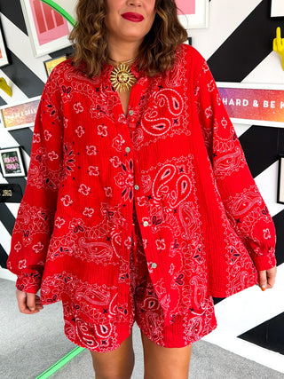 The Getaway Set -Red Bandana Print Co-Ord