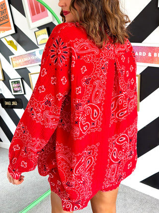 The Getaway Set -Red Bandana Print Co-Ord