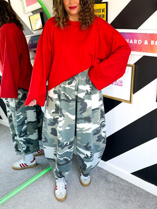 The Must Have Jogger -  Camouflage Barrel Leg Joggers