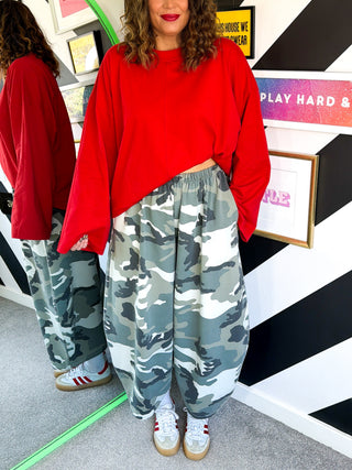 The Must Have Jogger -  Camouflage Barrel Leg Joggers