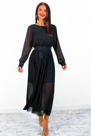 The Pleat Is On - Black Pleated Jumpsuit