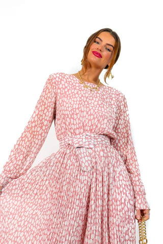 The Pleat Is On - Blush Print Jumpsuit