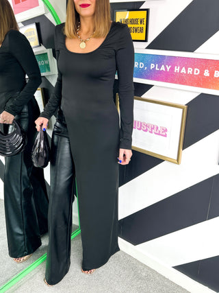 Trending Right Now - Scoop Neck Black Asymmetric Top