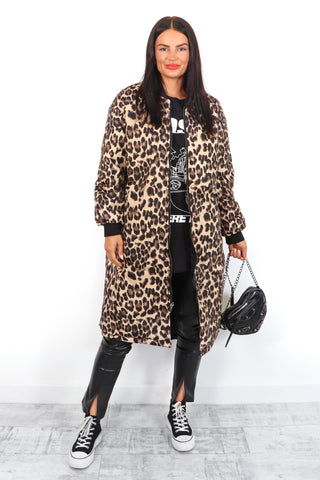 Two Good To Be True - Black Leopard Reversible Draw String Jacket