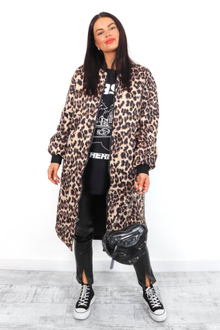 Two Good To Be True - Black Leopard Reversible Draw String Jacket