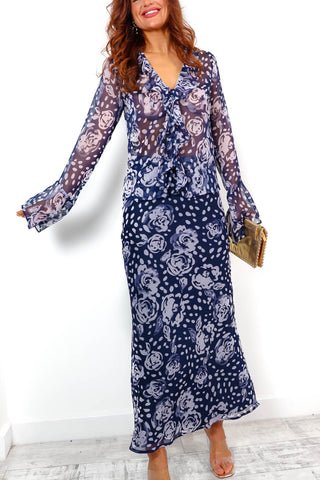Twos Better Than One - Navy Floral Spot Co-Ord