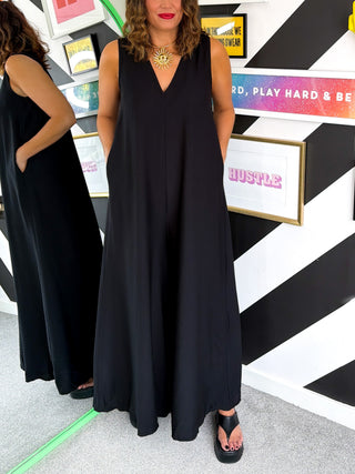 Vacay All Day - Black Wide Leg Jumpsuit