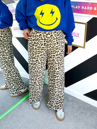 Walk On The Wild Side - Leopard Print Straight Leg Joggers