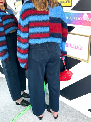 Wardrobe Essential - Blue Denim Barrel Leg Joggers