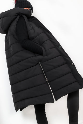 Warm Walks - Black Long GiletWarm Walks - Black Long Gilet