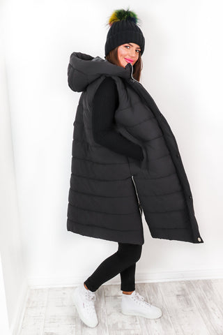 Warm Walks - Black Long Gilet