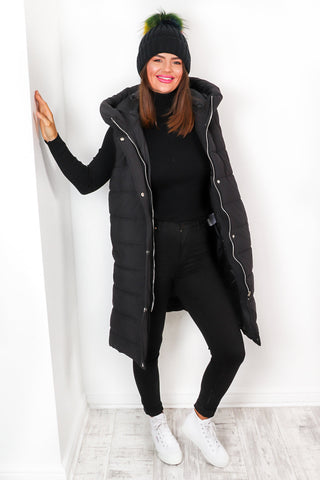 Warm Walks - Black Long Gilet