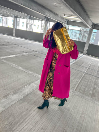 Wear Me Out - Magenta Oversized Long Coat