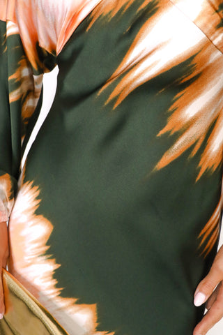 What's Your Stripe- Forest Stripe Print Midi Dress